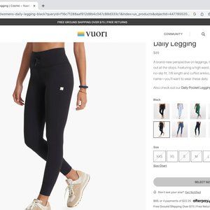 Vuori Daily Legging (size S)